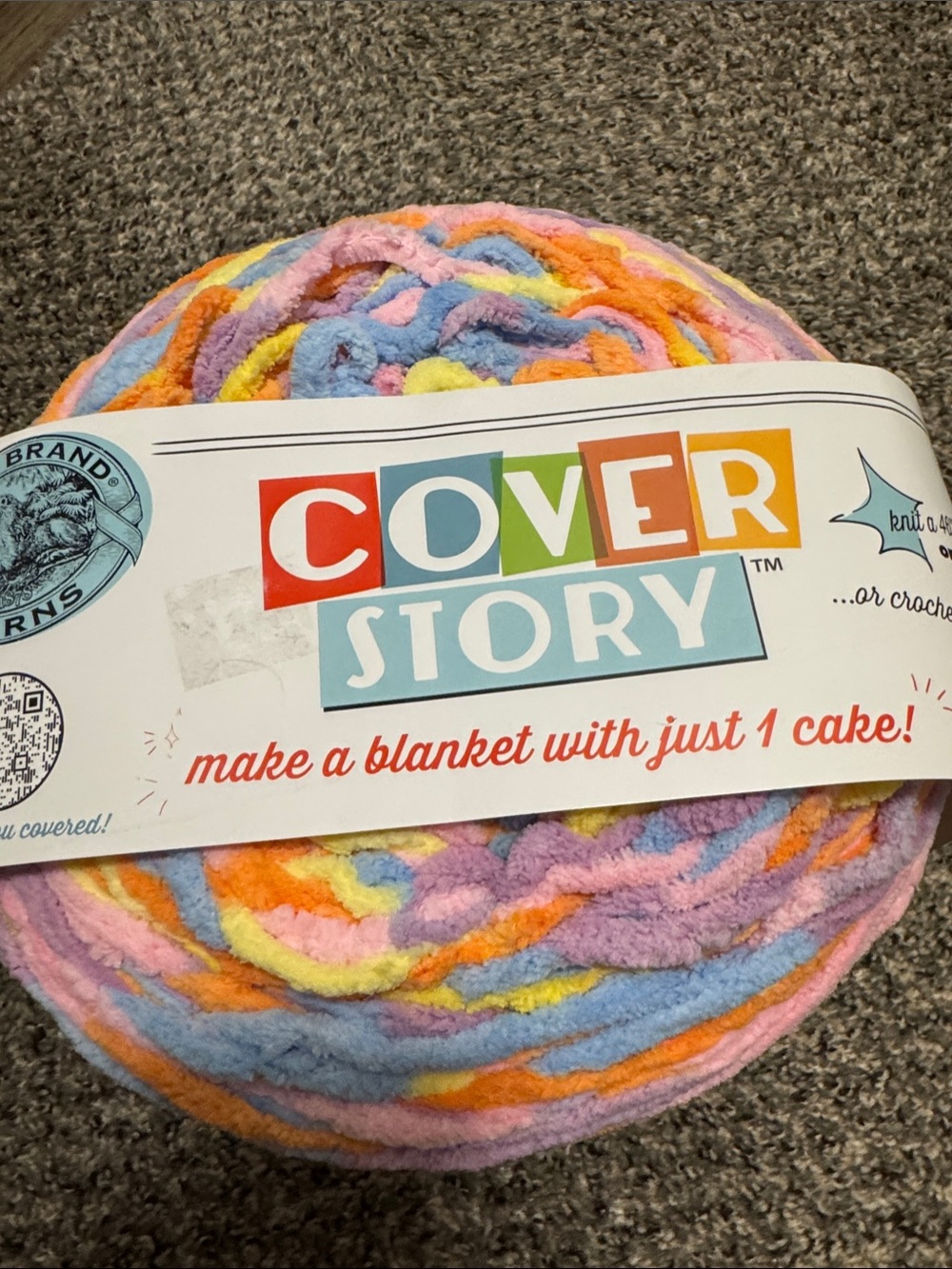 Lion Brand Yarn Cover Story Bowie Super Bulky Washable Polyester Chenille Yarn